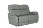 Nerano 2 Seater Fixed Leather Sofa - Steel (Nett) - Image 2