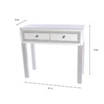 Freya 2 Drawer Mirrored Console White - Image 6