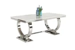 Arianna Marble Dining Table - 1800cm Cream - Image 6