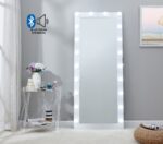 Hollywood Floor Mirror White with Bluetooth Speaker - Image 2