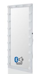 Hollywood Floor Mirror White with Bluetooth Speaker - Image 7