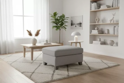 Cantrell Ottoman – Light Grey (Nett)