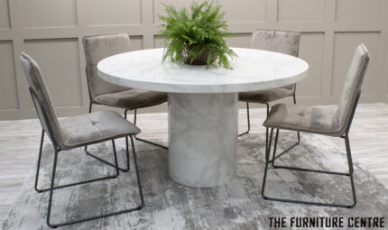 Carra Round Marble Dining Table