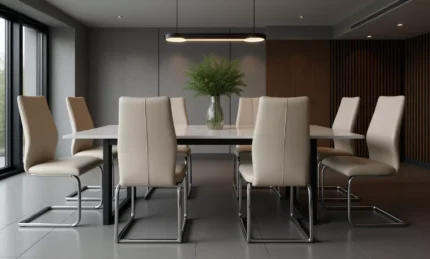 Elis Dining Chair - Chrome Leg Taupe