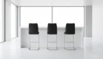 Irma Bar Chair - Brushed Steel Black