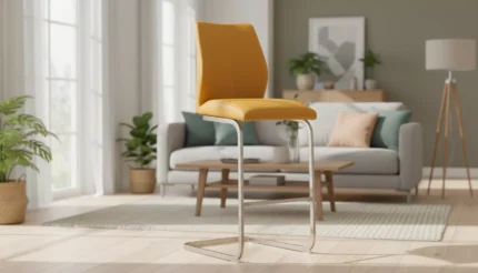 Irma Bar Chair - Brushed Steel Pumpkin