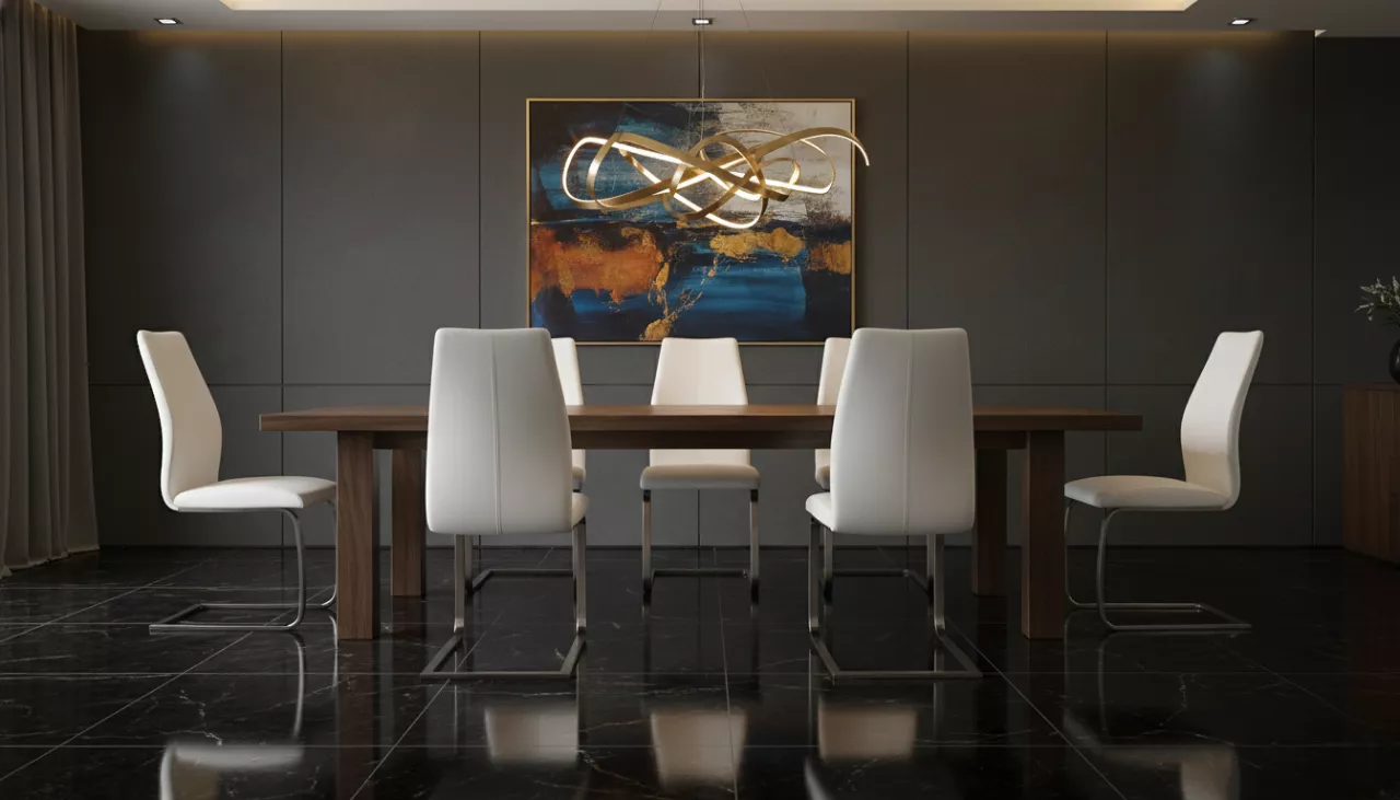 the-furniture-centre-cork-irma-dining-chair-brushed-steel-white Irma Dining Chair - Brushed Steel White - Image 1