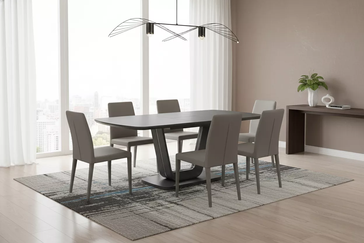 the-furniture-centre-cork-lazzaro-dining-table-ext-graphite-grey-matt-1600-2000-nett Lazzaro Dining Table Ext - Graphite Grey Matt 1600/2000 (Nett) - Image 1