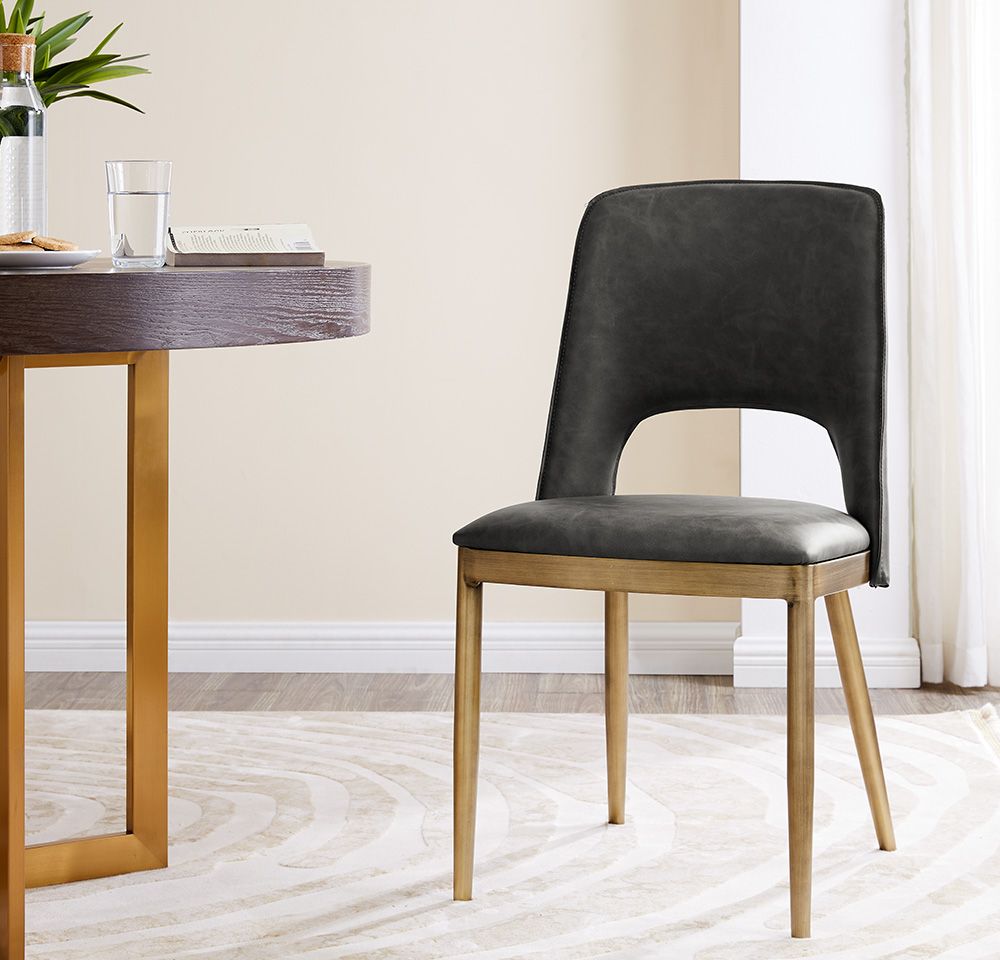 Morgan Dining Chair - Vintage Grey Faux Leather (Set of 2) - Image 1