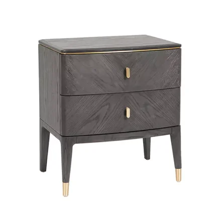 Diletta 2 Drawer Bedside Table Ebony