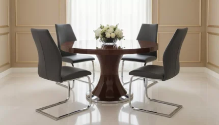 Elis Dining Chair - Chrome Leg Black