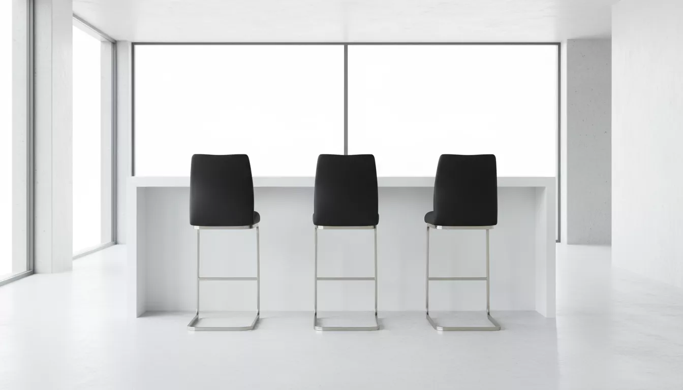 thefurniturecentre-Irma Bar Chair – Brushed Steel Black Irma Bar Chair - Brushed Steel Black - Image 1