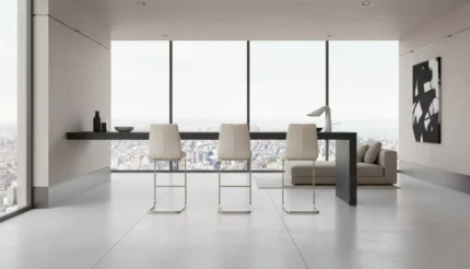 Irma Bar Chair - Brushed Steel Taupe