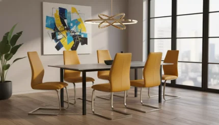 Irma Dining Chair - Brushed Steel Pumpkin