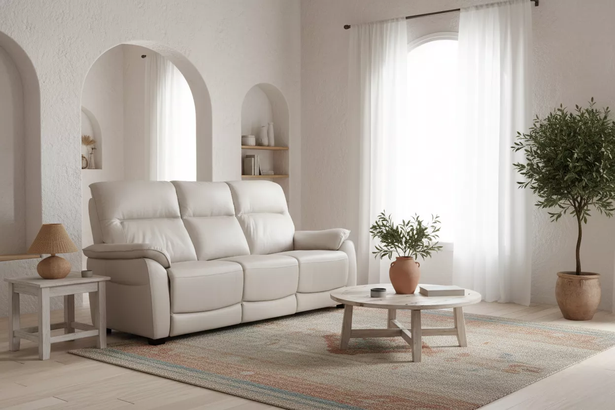 Nerano 3 Seater Fixed - Cashmere (Nett) - The Furniture Centre Cork