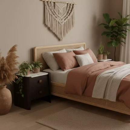 Rhodes 2 Drawer Bedside Table Ebony