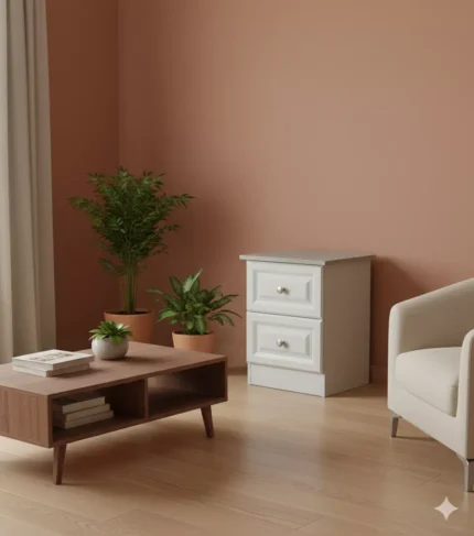 Trufflestone 2-Drawer Locker: Grey Truff Bard with Steel Accents