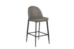 Valent Leather Bar Chair Grey