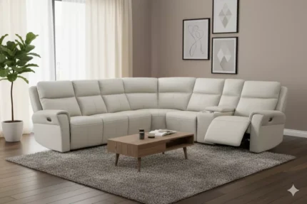 Russo Corner Group Electric Recliner (4pcs) - Stone