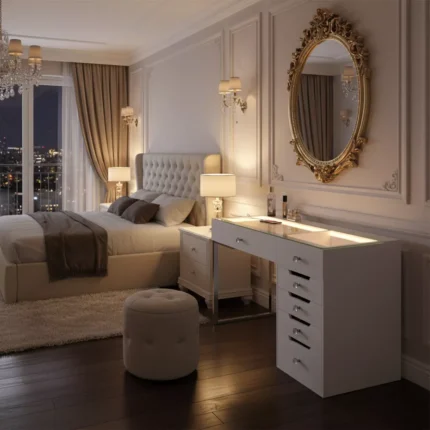 VANITII Diana Vanity Desk Pro - 6 Storage Drawers Makeup Vanity