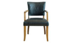 Duke Leather With Arms Dining Chair Ink Blue - Image 2