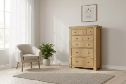 Delaney 8 Drawer Tall Chest Oak