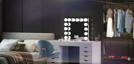 VANITII Marilyn Hollywood Vanity Mirror Pro - Tabletop or Wall Mount Vanity Mirror with 14 Dimmable LED Bulbs