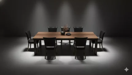 Duke Leather Dining Chair Ink Blue