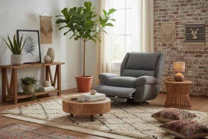 Freddy Electric Reclining Swivel Glider Chair Grey