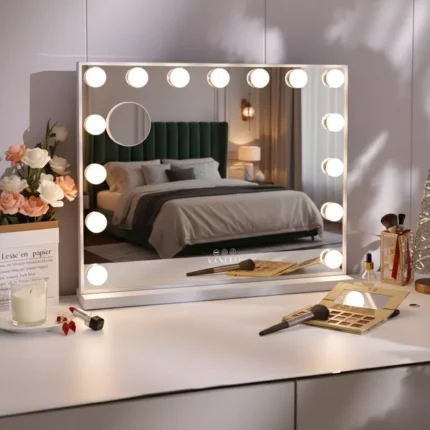VANITII Mary Hollywood Vanity Mirror XXL - 15 Dimmable LED Bulbs