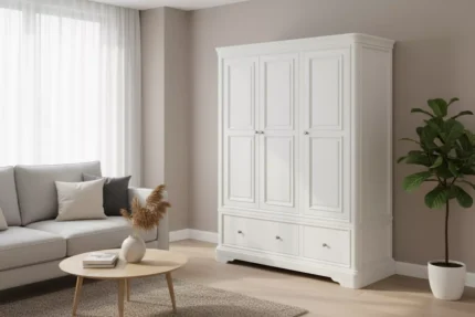 Mabel 3 Door 2 Drawer Wardrobe in Bone