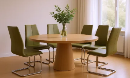 Elis Dining Chair - Chrome Leg Olive