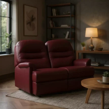 Keswick Small Leather Fixed 2-Seater Settee