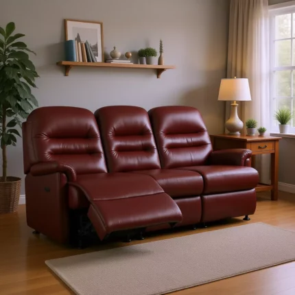 Keswick Small Leather Reclining 3-Seater Settee