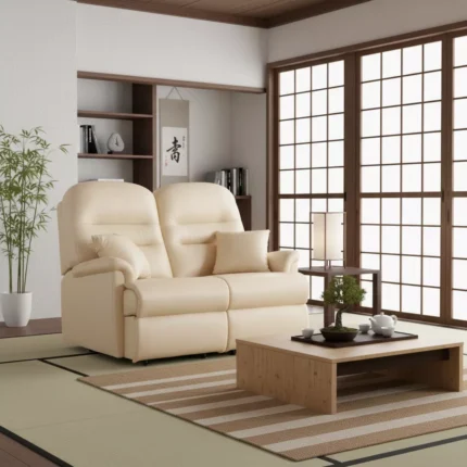 Keswick Standard Leather Fixed 2-Seater Settee