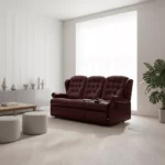 Lynton Small Leather Reclining 3-Seater Settee