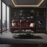 Keswick Small Leather Fixed 3-Seater Settee