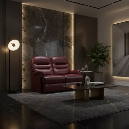 Keswick Small Leather Reclining 2-Seater Settee