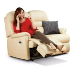 Keswick Standard Leather Reclining 2-Seater Settee - Image 2