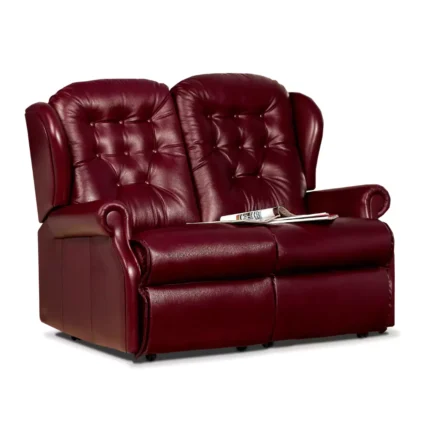 Lynton Small Leather Fixed 2-Seater Settee