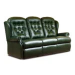 Lynton Standard Leather Fixed 3-Seater Settee - Image 2