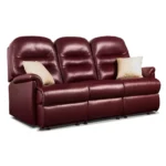 Keswick Small Leather Fixed 3-Seater Settee - Image 2