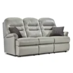 Keswick Standard Leather Fixed 3-Seater Settee - Image 2