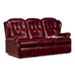 Lynton Small Leather Reclining 3-Seater Settee - Image 2