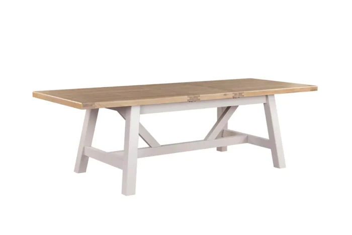 Doune Refectory Wooden Extending Dining Table 1900-2350 Taupe - Image 7