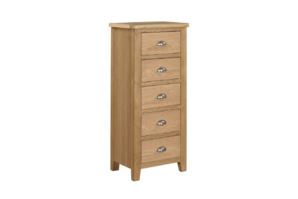 Marsden 5 Drawer Narrow Chest Natural Oak