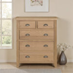 Marsden 5 Drawer Tall Chest Natural Oak - Image 2