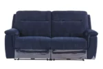 Harvey - Blue Herringbone Fabric Electric Recliner Sofa - Image 11
