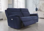 Harvey - Blue Herringbone Fabric Electric Recliner Sofa - Image 13