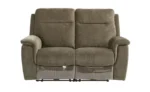 Harvey - Blue Herringbone Fabric Electric Recliner Sofa - Image 4